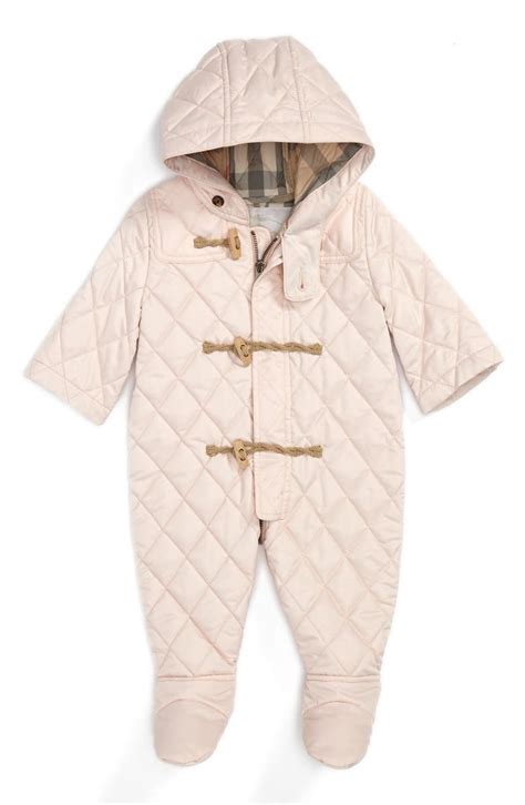 baby girl burberry romper|burberry snowsuit baby girl.